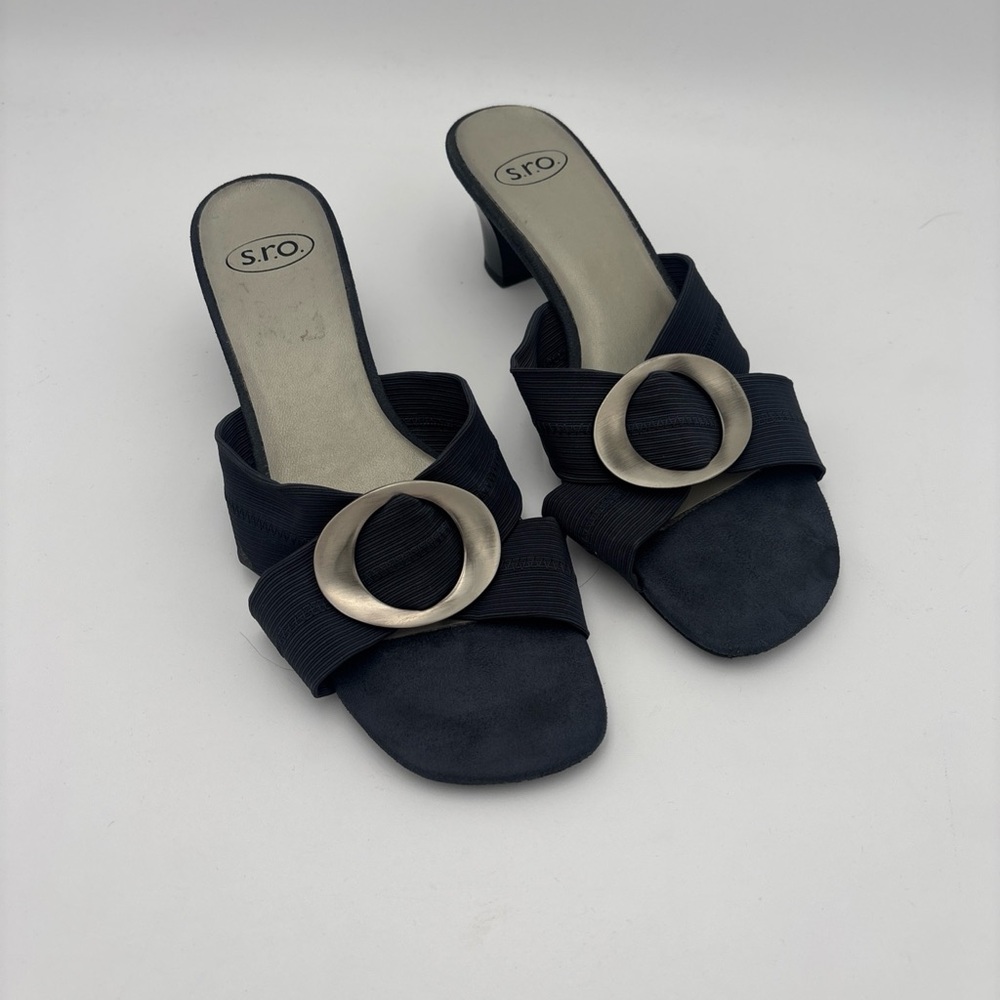 IRO Dark Blue Heels with Metallic‎ Detail